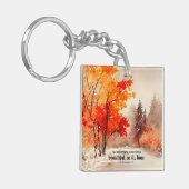 Prediker 3:11 Bijbelvers Herfst Waterverf Sleutelhanger (Voorkant Links)