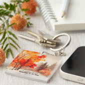 Prediker 3:11 Bijbelvers Herfst Waterverf Sleutelhanger (Voorkant Rechts)