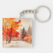 Prediker 3:11 Bijbelvers Herfst Waterverf Sleutelhanger (Achterkant)