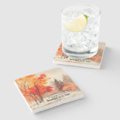 Prediker 3:11 Bijbelvers Herfst Waterverf Stenen Onderzetter (Zijkant)