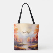 Prediker 3:11 Bijbelvers Herfst Waterverf Tote Bag (Achterkant)