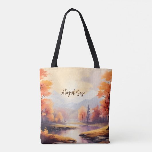 Prediker 3:11 Bijbelvers Herfst Waterverf Tote Bag (Achterkant)