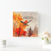 Prediker 3:11 Bijbelvers Herfst Waterverf Vierkante Klok (Huis)
