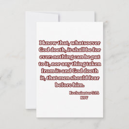 Prediker 3:14 KJV Bijbel Verse Groet Kaart