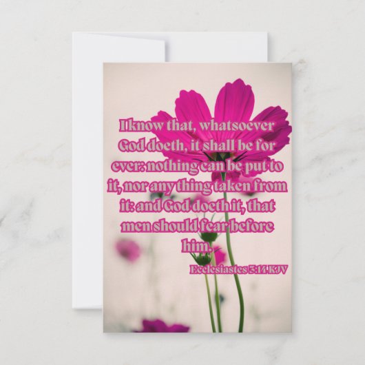 Prediker 3:14 KJV Bijbel Verse Pic Groet Kaart (Voorkant)