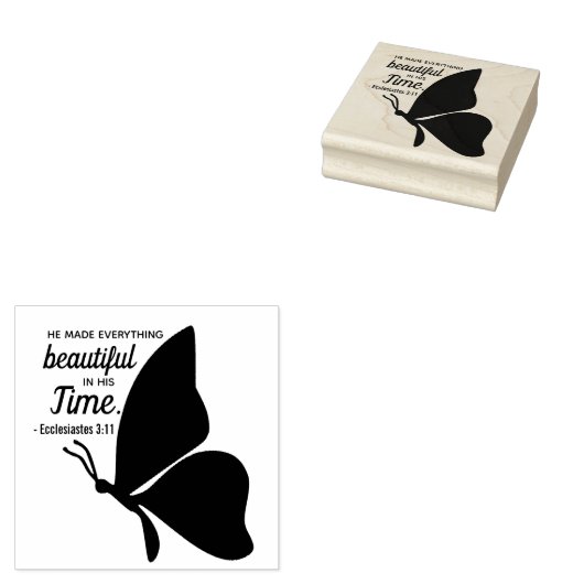 Prediker 3:1 Vlinderbrief Bijbelvers Rubberstempel (Gestempeld)