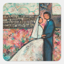 Prediker 4:12 Christelijke bruiloft stickers