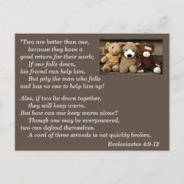 Prediker 4:9-12 Bijbelvers Geheugen Postkaart