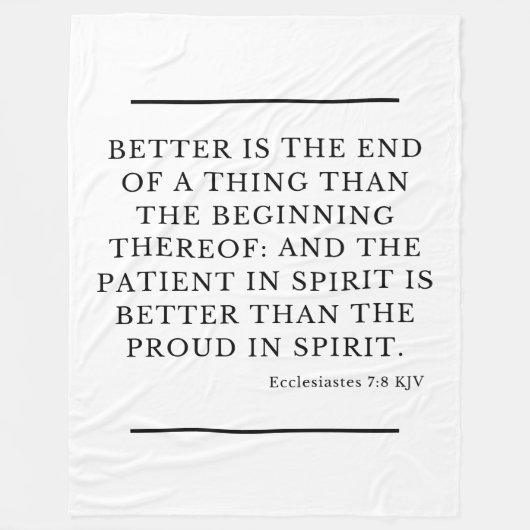 Prediker 7:8 Bijbelvers citaat KJV Fleece Deken (Voorkant)