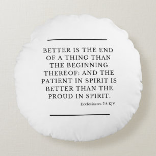 Prediker 7:8 Bijbelvers citaat KJV Rond Kussen