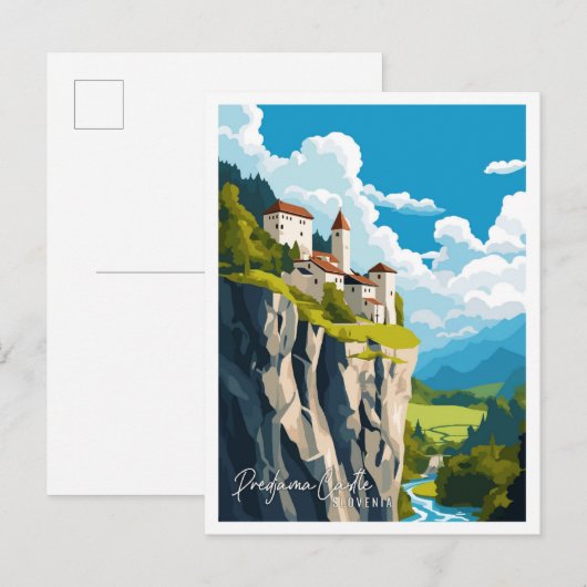 Predjama Castle Slovenië vintage reizen Briefkaart (Voorkant / Achterkant)