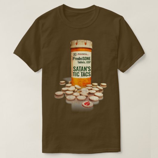 Prednison aka SATANS TIC TACS T-shirt (Design voorkant)