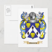 Preece wapenschild (familiewapen) briefkaart (Voorkant / Achterkant)