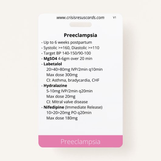 Preeclampsie & Postpartum hemorragie/neonaat Badge (Voorkant)