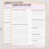 preek notities werkbladen (Voorkant / Achterkant)