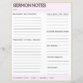 preek notities werkbladen (Voorkant)
