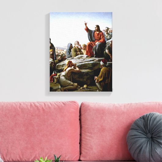 Preek op de berg - Carl Bloch schilderij Canvas Afdruk (Insitu (Woonkamer))