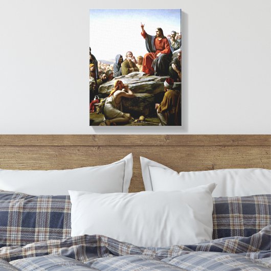 Preek op de berg - Carl Bloch schilderij Canvas Afdruk (Insitu (Slaapkamer))