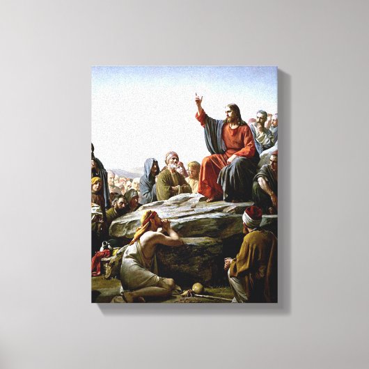 Preek op de berg - Carl Bloch schilderij Canvas Afdruk (Voorkant)