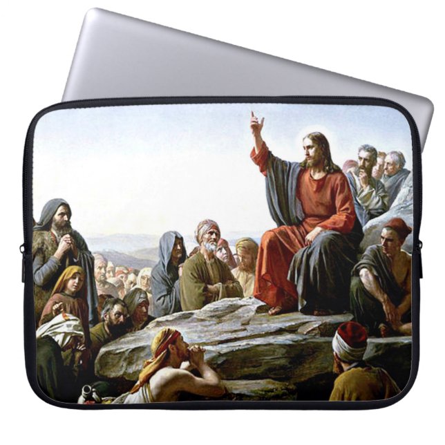 Preek op de berg - Carl Bloch schilderij Laptop Sleeve (Voorkant)