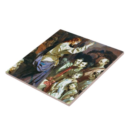 Preek op de Mount, beeldende kunst, Tegeltje (Zijkant)