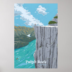 Preekstoel Preikestolen Noorwegen Reisposter Poster