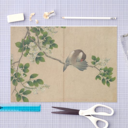 Preening Bird door Zhang Ruoai Tissuepapier (Craft)