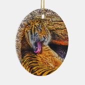 Preening Sumatran Tiger Big Cat Wildlife Art Keramisch Ornament (Rechts)