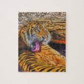 Preening Sumatran Tiger Big Cat Wildlife Art Legpuzzel (Verticaal)