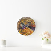 Preening Sumatran Tiger Big Cat Wildlife Art Ronde Klok (Huis)