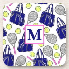 Preepy Monogram Tennis Marine Bier Onderzetter