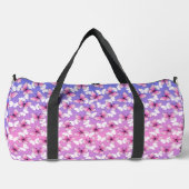 Preety Pink and White Butterfly Pattern Duffel Bag Plunjezak (Voorkant)