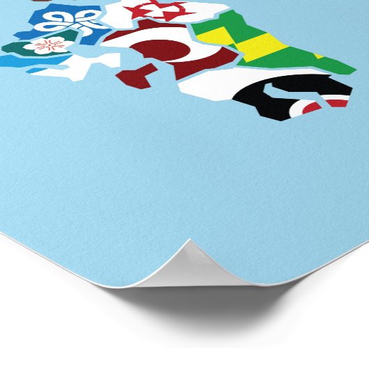 Prefecture Flag Map of Japan Poster (Hoek)