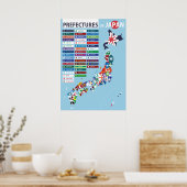 Prefecture Flag Map of Japan Poster (Keuken)