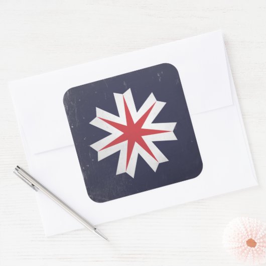 prefectuur Hokkaido Vierkante Sticker (Envelop)