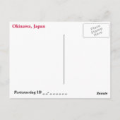 Prefectuur Okinawa Briefkaart (Achterkant)