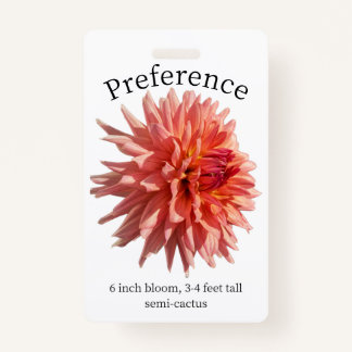 Preference Dahlia ID Badge