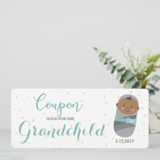 Prefnancy Announcement Blue Baby Aankondiging (Staand voorkant)