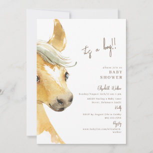 Preg-neigh-ent Horse Het is een Boy Baby shower II Kaart