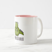 Pregasaurus | Funny Gift for Pregnancy Tweekleurige Koffiemok (Voorkant rechts)