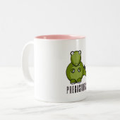 Pregasaurus | Funny Gift for Pregnancy Tweekleurige Koffiemok (Voorkant links)
