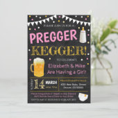 Pregger Kegger Baby shower Invitation Kaart (Staand voorkant)