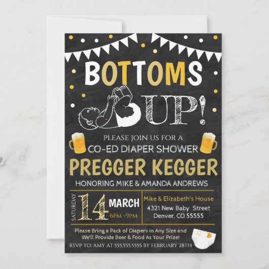 Pregger Kegger Baby shower Invitation Kaart (Voorkant)