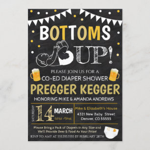 Pregger Kegger Baby shower Invitation Kaart