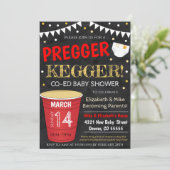 Pregger Kegger Baby shower Invitation Kaart (Staand voorkant)