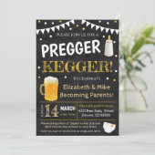 Pregger Kegger Baby shower Invitation Kaart (Staand voorkant)