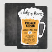 Pregger Kegger Beer Baby shower Invitation Kaart (Voorkant / Achterkant)
