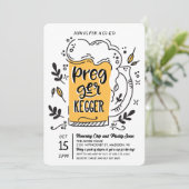 Pregger Kegger Beer Baby shower Invitation Kaart (Staand voorkant)