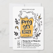 Pregger Kegger Beer Baby shower Invitation Kaart (Voorkant)