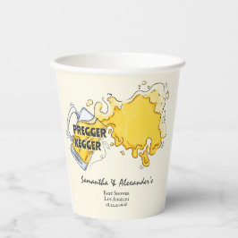 Pregger Kegger Beer Waterverf Co-ED Baby shower Papieren Bekers